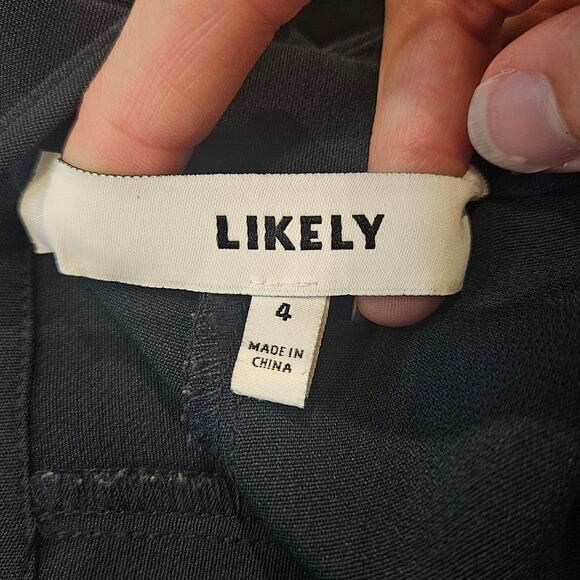 Likely Jumpsuit Women Size 4 Pasha Cropped Ruffle Flare Leg Spaghetti Strap Navy - Picture 11 of 14